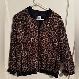 Cupid Plus Size Cheetah Bomber Jacket